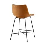 Set of 2 Whiskey Brown Faux Leather Stools