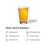 Unbreakable 16oz Beer Glasses - Set of 4