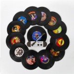 Funny Vinyl Record Coasters Set for Music Lovers