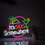 Dimmable Neon Sign: 5 O'Clock Somewhere Decor