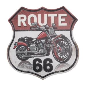 Vintage Route 66 Motorcycle Tin Sign for Man Cave