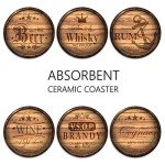 Britimes 6-Pack Drink Coasters with Metal Holder