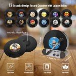 Funny Vinyl Record Coasters Set for Music Lovers
