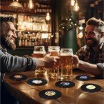 Funny Vinyl Record Coasters Set for Music Lovers
