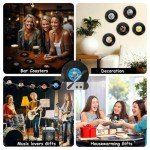 Funny Vinyl Record Coasters Set for Music Lovers