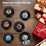 Funny Vinyl Record Coasters Set for Music Lovers