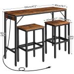 Rustic Bar Table and Stool Set with Outlet