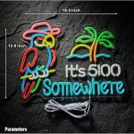 5 O'Clock Neon Wall Sign for Man Cave