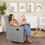 Light Grey 360° Swivel Glider Rocking Chair
