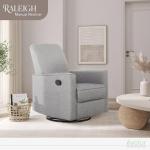 Light Grey 360° Swivel Glider Rocking Chair