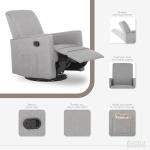 Light Grey 360° Swivel Glider Rocking Chair