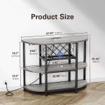 Zarler LED Bar Cart with Power Outlet & Storage