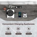 Zarler LED Bar Cart with Power Outlet & Storage