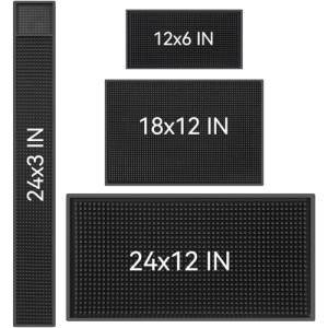 WANGCHAO Non-Slip Rubber Bar Mat Set of 4