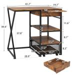 PUNCIA Coffee Bar Cabinet with Mini Fridge Space