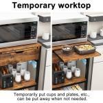 PUNCIA Coffee Bar Cabinet with Mini Fridge Space
