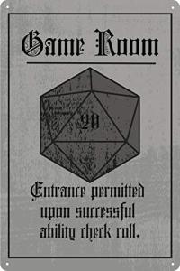 D20 RPG Game Room Tabletop Sign for Gamers