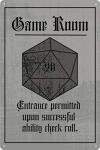 D20 RPG Game Room Tabletop Sign for Gamers