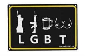 Funny LGBT Pride Metal Sign for Man Cave