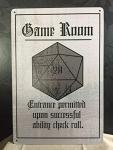 D20 RPG Game Room Tabletop Sign for Gamers