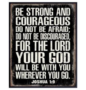 Joshua 1:9 Christian Wall Art for Man Cave
