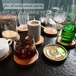 Set of 6 Rustic Acacia Wood Drink Coasters