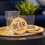 Beer Cork Coaster Set with Holder - 6 Pieces