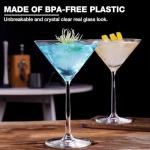 Set of 6 Unbreakable Plastic Martini Glasses