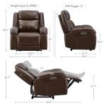 Leather Power Recliner Chair with Charging Ports