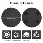 60-Piece Black Slate Coaster Set for Home & Bar