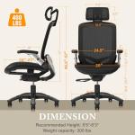 Ergonomic Gaming Mesh Office Chair with Flip-up Arms