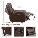 Leather Power Recliner Chair with Charging Ports