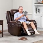 Leather Power Recliner Chair with Charging Ports