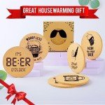 Beer Cork Coaster Set with Holder - 6 Pieces