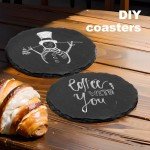60-Piece Black Slate Coaster Set for Home & Bar