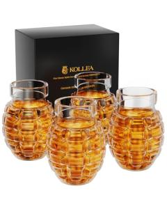 Grenade-Shaped Whiskey Glasses Set of 4