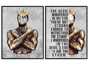 I Am The Storm Inspirational Black Art Decor