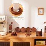 Wooden Coaster Set with Holder for Man Cave