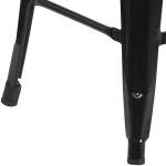 Black Metal Backless Barstool for Indoor/Outdoor Use