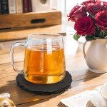 60-Piece Black Slate Coaster Set for Home & Bar