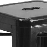 Black Metal Backless Barstool for Indoor/Outdoor Use