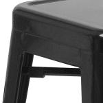 Black Metal Backless Barstool for Indoor/Outdoor Use