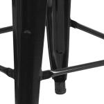 Black Metal Backless Barstool for Indoor/Outdoor Use