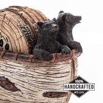 Rustic Bear Coasters Set in Handmade Canoe
