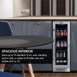 Whynter 12-Inch Built-In Beverage Cooler with Glass Door