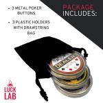 Luck Lab 3-Piece Metal Poker Button Set