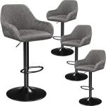 Grey PU Leather Swivel Bar Stools Set of 2