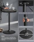 Height Adjustable Round Bar Table with Storage