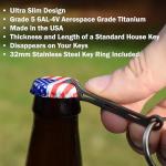 Titanium Bottle Opener with Key Ring