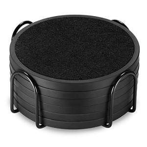 Silicone Drink Coasters with Holder - 6 Pack